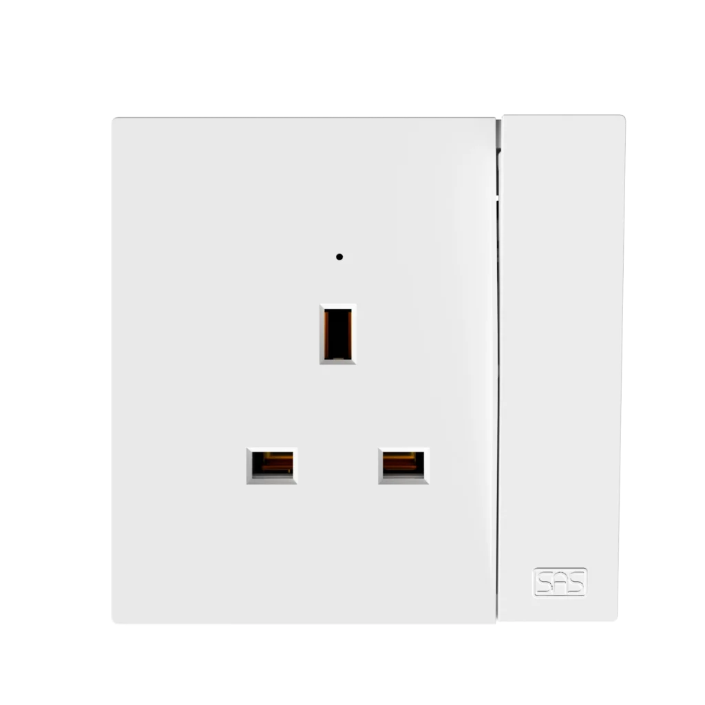 NUV 800-208-2 13A switch socket with nean with big button